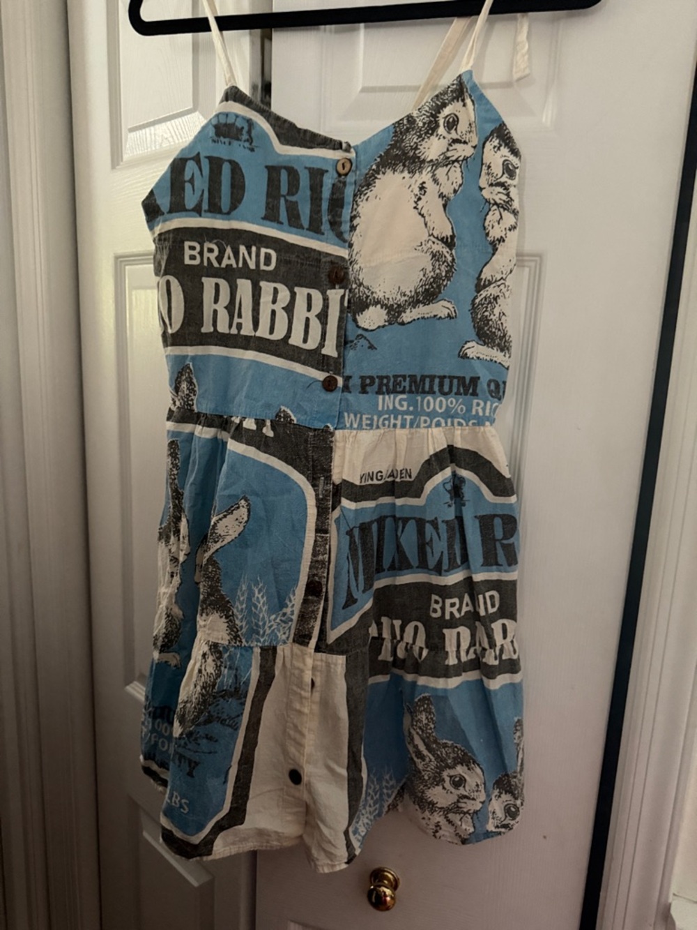 Cream blue green Graphic Panel farmer market rabbit design farm fresh boho gypsy